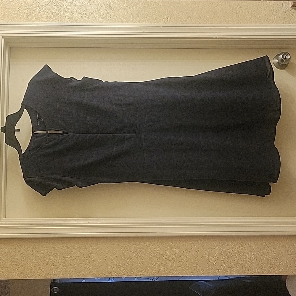 Banana Republic Navy Textured Stripe Chiffon Dress Size 10